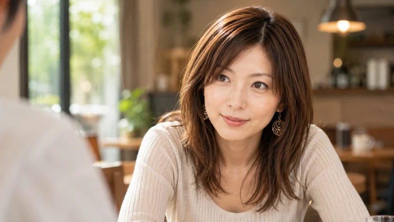 相手を見つめて話を聞く女性