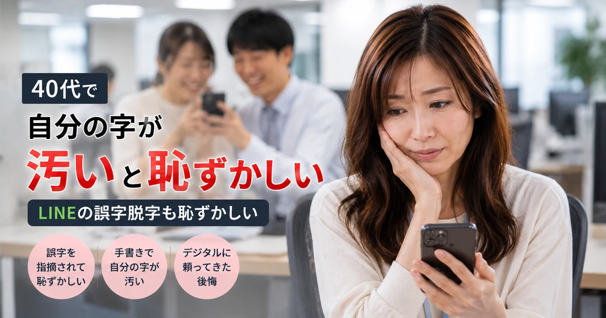 オフィスでスマホを手に不安な表情の女性と笑っている男女